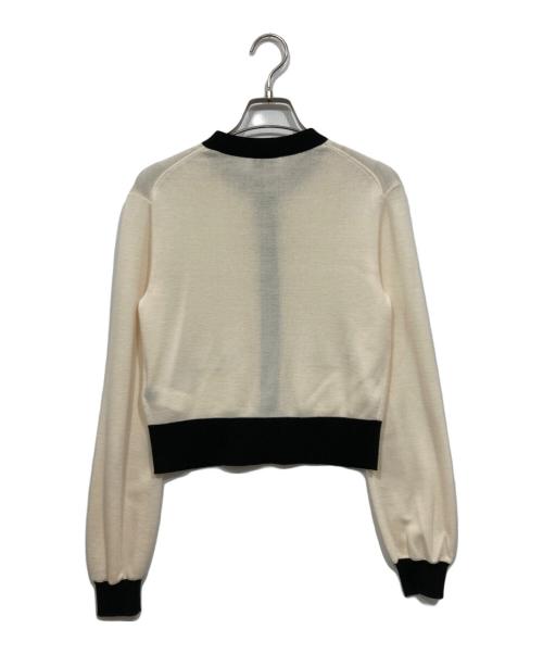 Kate Spade（ケイトスペード）Kate Spade (ケイトスペード) ウール混カーディガン ホワイト×ブラック サイズ:XSの古着・服飾アイテム