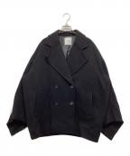 CLANEクラネ）の古着「BACK FRILL DOUBLE COAT」｜ブラック