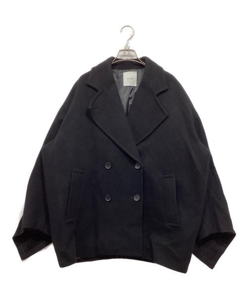 CLANE（クラネ）CLANE (クラネ) BACK FRILL DOUBLE COAT ブラック サイズ:1の古着・服飾アイテム