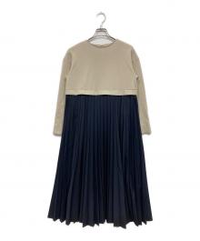 BALLSEY（ボールジィ）の古着「ミルドジャージーコンビ クルーネックワンピース」｜アイボリー×ネイビー