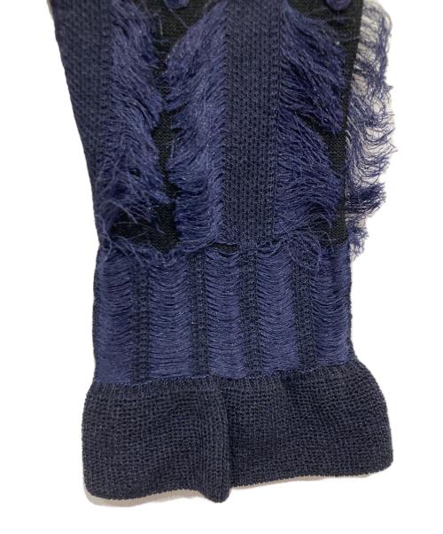 Noble（ノーブル）Noble (ノーブル) カットジャガードショートカーディガン ネイビー サイズ:Freeの古着・服飾アイテム