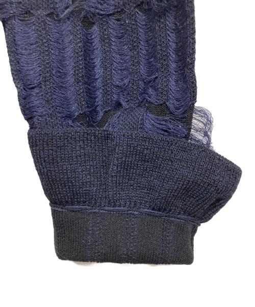 Noble（ノーブル）Noble (ノーブル) カットジャガードショートカーディガン ネイビー サイズ:Freeの古着・服飾アイテム