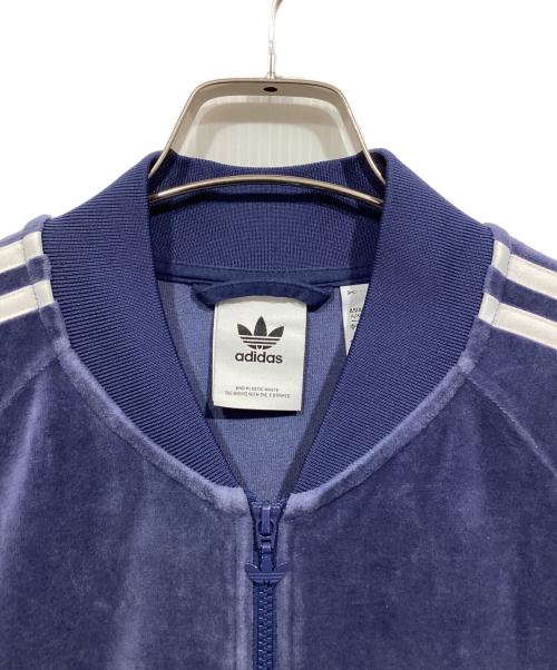 adidas（アディダス）adidas (アディダス) ベロアジャケット ネイビー サイズ:2XLの古着・服飾アイテム