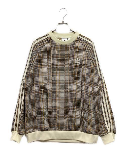adidas（アディダス）adidas (アディダス) 千鳥格子カットソー イエロー×グレー サイズ:Lの古着・服飾アイテム