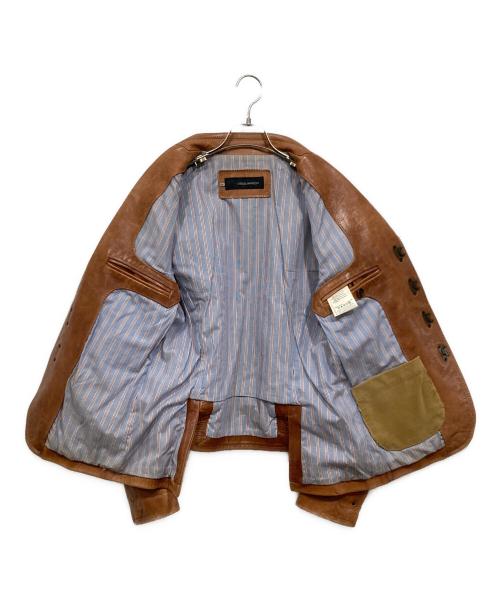 DSQUARED2（ディースクエアード）DSQUARED2 (ディースクエアード) レザーテーラードジャケット ブラウン サイズ:46の古着・服飾アイテム