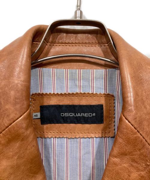 DSQUARED2（ディースクエアード）DSQUARED2 (ディースクエアード) レザーテーラードジャケット ブラウン サイズ:46の古着・服飾アイテム