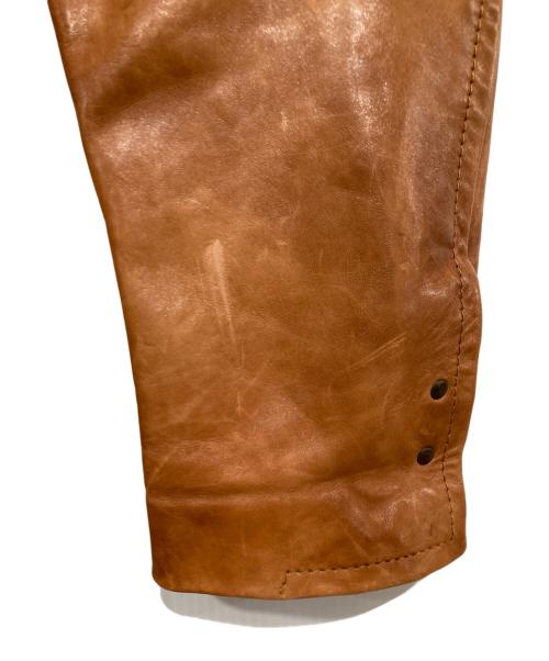 DSQUARED2（ディースクエアード）DSQUARED2 (ディースクエアード) レザーテーラードジャケット ブラウン サイズ:46の古着・服飾アイテム