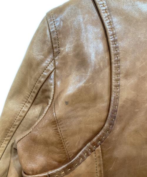 DSQUARED2（ディースクエアード）DSQUARED2 (ディースクエアード) レザーテーラードジャケット ブラウン サイズ:46の古着・服飾アイテム