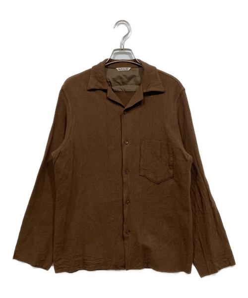 AURALEE（オーラリー）AURALEE (オーラリー) WOOL SHIRTS ブラウン サイズ:4の古着・服飾アイテム