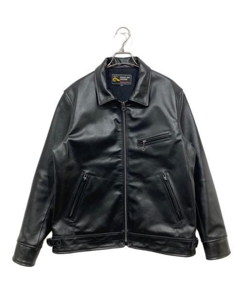 PINEAL JET LEATHER（ピネールジェットレザー）PINEAL JET LEATHER (ピネールジェットレザー) ホースレザージャケット ブラック サイズ:XLの古着・服飾アイテム