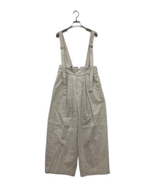LOHEN（ローヘン）LOHEN (ローヘン) サスペンダーエッグリネンパンツ アイボリー サイズ:Sの古着・服飾アイテム
