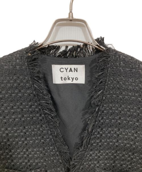CYAN TOKYO（シアン トーキョー）CYAN TOKYO (シアン トーキョー) バックオーバーツイードベスト ブラック サイズ:Freeの古着・服飾アイテム