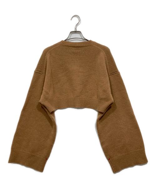 6(ROKU) BEAUTY&YOUTH（ロク ビューティーアンドユース）6(ROKU) BEAUTY&YOUTH (ロク ビューティーアンドユース) カシミアショートニット / CASHMERE SHORT CREW NECK PULLOVER ブラウン サイズ:Freeの古着・服飾アイテム