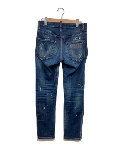 DSQUARED2（ディースクエアード）DSQUARED2 (ディースクエアード) ダメージ加工デニムパンツ ブルー サイズ:42の古着・服飾アイテム