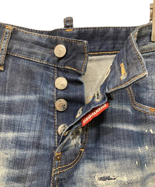 DSQUARED2（ディースクエアード）DSQUARED2 (ディースクエアード) ダメージ加工デニムパンツ ブルー サイズ:42の古着・服飾アイテム