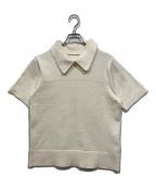 Mila Owenミラオーウェン）の古着「2wayミドルゲージハーフスリーブポロニット」｜アイボリー