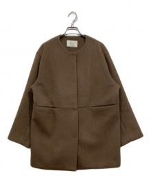 JOURNAL STANDARD relume（ジャーナルスタンダード レリューム）の古着「別注 LANA WOOL140切り替えショートコート」｜ブラウン