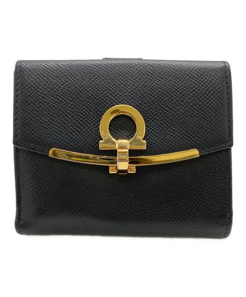 Salvatore Ferragamo（サルヴァトーレ フェラガモ）Salvatore Ferragamo (サルヴァトーレ フェラガモ) 2つ折り財布 ブラックの古着・服飾アイテム