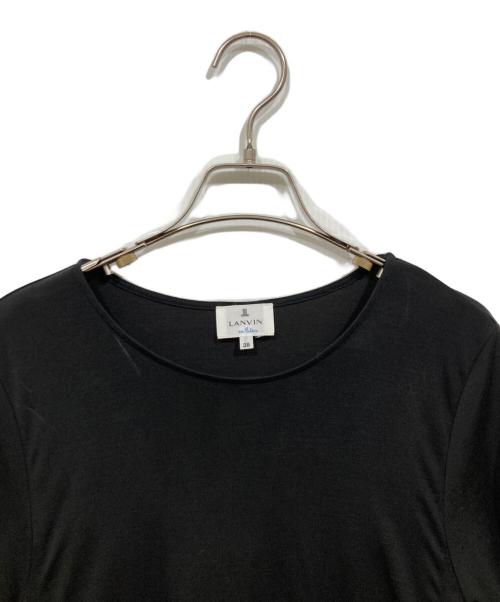 LANVIN en Bleu（ランバンオンブルー）LANVIN en Bleu (ランバンオンブルー) サイドリボンコンビワンピース ブラック サイズ:38の古着・服飾アイテム
