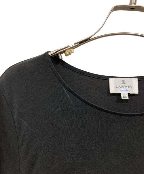 LANVIN en Bleu（ランバンオンブルー）LANVIN en Bleu (ランバンオンブルー) サイドリボンコンビワンピース ブラック サイズ:38の古着・服飾アイテム