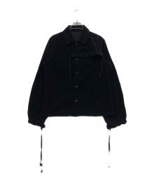 Y'S YOHJI YAMAMOTO（ワイズ ヨウジヤマモト）の古着「コーデュロイ変形デザインシャツ」｜ブラック