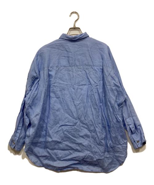 Spick and Span（スピック＆スパン）Spick and Span (スピック＆スパン) 80リネンカシュクールビッグシャツ ブルー サイズ:freeの古着・服飾アイテム