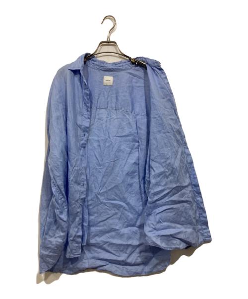 Spick and Span（スピック＆スパン）Spick and Span (スピック＆スパン) 80リネンカシュクールビッグシャツ ブルー サイズ:freeの古着・服飾アイテム