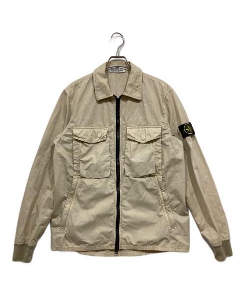 STONE ISLAND（ストーンアイランド）STONE ISLAND (ストーンアイランド) ロゴワッペンダブルフラップポケットジャケット ベージュ サイズ:Mの古着・服飾アイテム