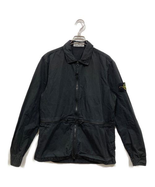 STONE ISLAND（ストーンアイランド）STONE ISLAND (ストーンアイランド) Zip Up Over Shirts Jacket/ジップアップシャツジャケット ブラック サイズ:Sの古着・服飾アイテム