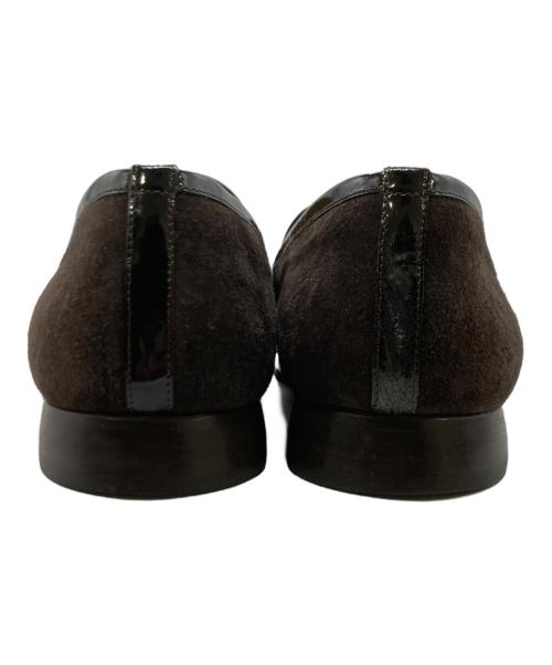 GUCCI（グッチ）GUCCI (グッチ) スウェードロゴプレートローファー ブラウン サイズ:36の古着・服飾アイテム