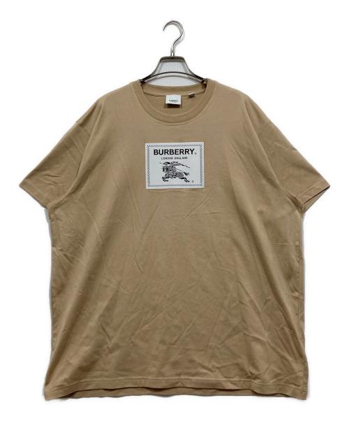 BURBERRY（バーバリー）BURBERRY (バーバリー) プローサムラベル コットン オーバーサイズ 半袖 Tシャツ ベージュ サイズ:Lの古着・服飾アイテム