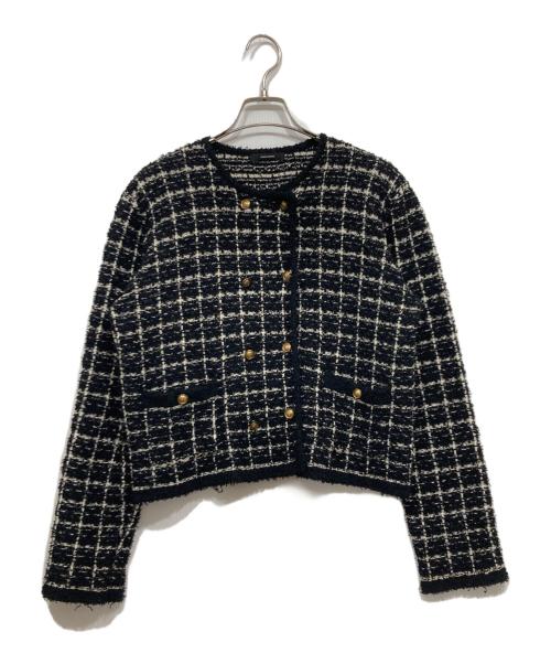 JOURNAL STANDARD（ジャーナルスタンダード）JOURNAL STANDARD (ジャーナルスタンダード) ツィードクロップドジャケット ブラック サイズ:FREEの古着・服飾アイテム