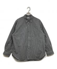 STEVEN ALAN（スティーブンアラン）の古着「ピンオックスチェックシャツ」｜ホワイト×ブラック