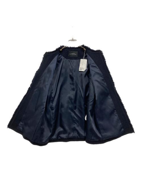 UNITED ARROWS（ユナイテッドアローズ）UNITED ARROWS (ユナイテッドアローズ) green label relaxing (グリーンレーベルリラクシング) ツイーディー ポケット ノーカラー ジャケット ネイビー サイズ:Freeの古着・服飾アイテム