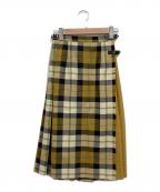 O'NEILLオニール）の古着「チェックラップスカート」｜イエロー