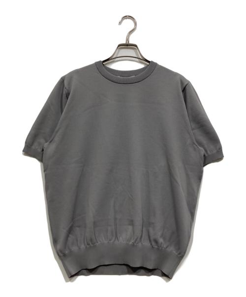 SLOANE（スローン）SLOANE (スローン) 半袖ニット / 18G二重臼天竺 半袖クルーネックニット ライトグレー サイズ:34の古着・服飾アイテム