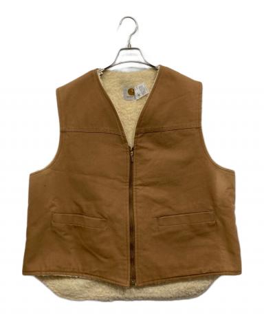 ゆ*り様 【美品】カーハート　ダックベスト　茶　ボア　M 古着 中古・古着通販】CarHartt (カーハート) ダック地裏ボアベスト