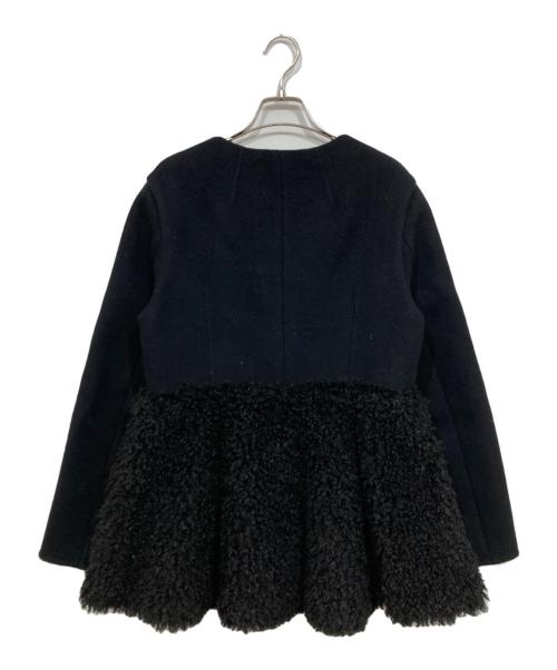 CADUNE（カデュネ）CADUNE (カデュネ) プードルペプラムコート ブラック サイズ:36の古着・服飾アイテム