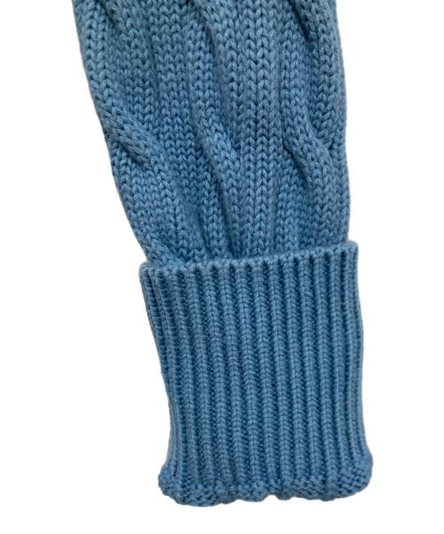 POLO RALPH LAUREN（ポロ・ラルフローレン）POLO RALPH LAUREN (ポロ・ラルフローレン) ケーブルニット コットン クルーネック カーディガン ブルー サイズ:XSの古着・服飾アイテム