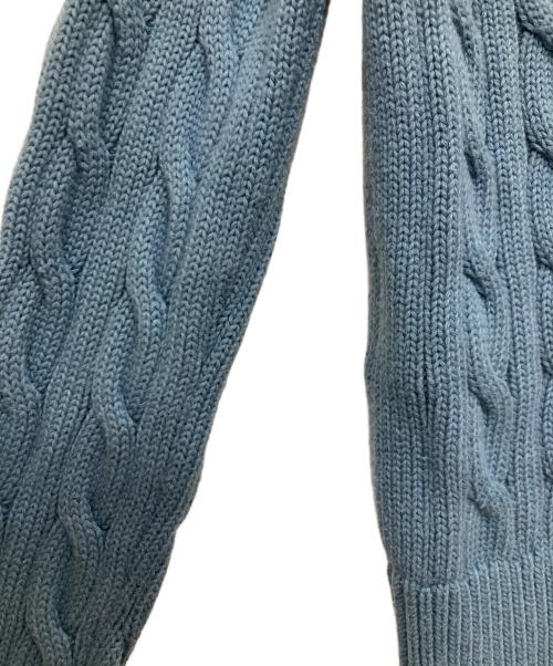 POLO RALPH LAUREN（ポロ・ラルフローレン）POLO RALPH LAUREN (ポロ・ラルフローレン) ケーブルニット コットン クルーネック カーディガン ブルー サイズ:XSの古着・服飾アイテム