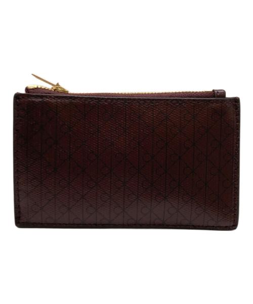 ck Calvin Klein（シーケーカルバンクライン）ck Calvin Klein (シーケーカルバンクライン) カードケース / エンブレムジップカードケース ボルドーの古着・服飾アイテム