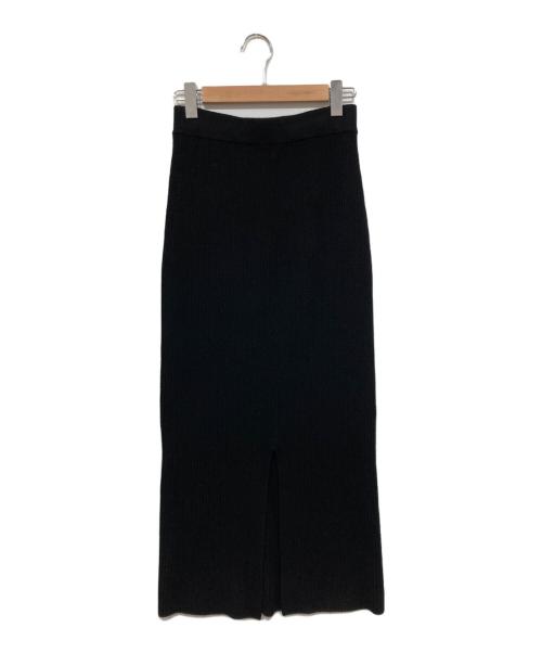 AP STUDIO（エーピーストゥディオ）AP STUDIO (エーピーストゥディオ) ロングマキシニットスカート ブラック サイズ:36の古着・服飾アイテム