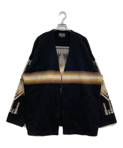PENDLETON（ペンドルトン）PENDLETON (ペンドルトン) ネイティブ柄 ニットカーディガン ブラック サイズ:Lの古着・服飾アイテム