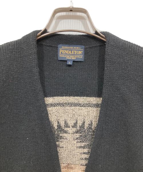 PENDLETON（ペンドルトン）PENDLETON (ペンドルトン) ネイティブ柄 ニットカーディガン ブラック サイズ:Lの古着・服飾アイテム