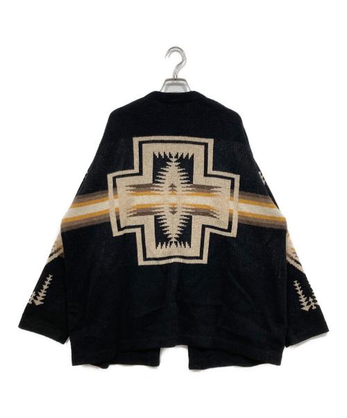 PENDLETON（ペンドルトン）PENDLETON (ペンドルトン) ネイティブ柄 ニットカーディガン ブラック サイズ:Lの古着・服飾アイテム