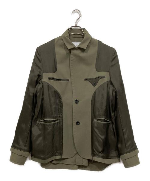 sacai（サカイ）sacai (サカイ) ドッキングジャケット / Suiting Jacket カーキ サイズ:1の古着・服飾アイテム