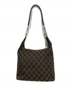 GUCCIグッチ）の古着「GGキャンバス ワンハンドルバッグ」｜ブラウンブラック