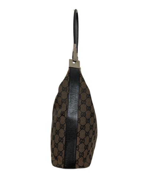 GUCCI（グッチ）GUCCI (グッチ) GGキャンバス ワンハンドルバッグ ブラウンブラックの古着・服飾アイテム