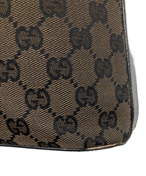 GUCCI（グッチ）GUCCI (グッチ) GGキャンバス ワンハンドルバッグ ブラウンブラックの古着・服飾アイテム