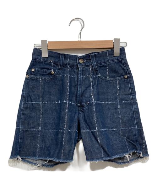 Vivienne Westwood ANGLOMANIA（ヴィヴィアンウエストウッドアングロマニア）Vivienne Westwood ANGLOMANIA (ヴィヴィアンウエストウッドアングロマニア) ステッチショートパンツ ブルー サイズ:26の古着・服飾アイテム